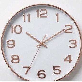 Luxe Rose Gold 3D Wall Clock - White Minimal